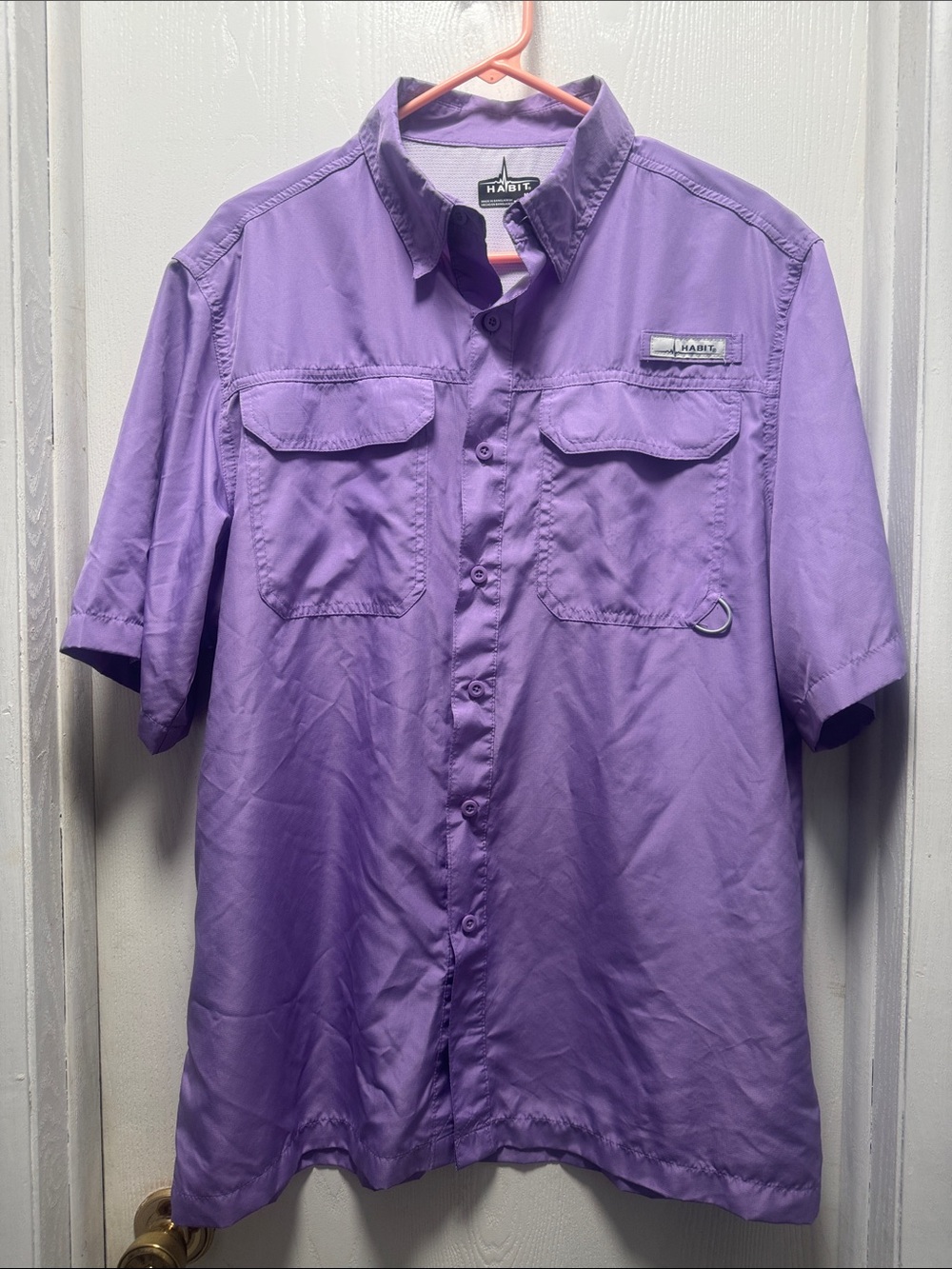 Habit Short-Sleeve Button-Down Shirt in Lavender
